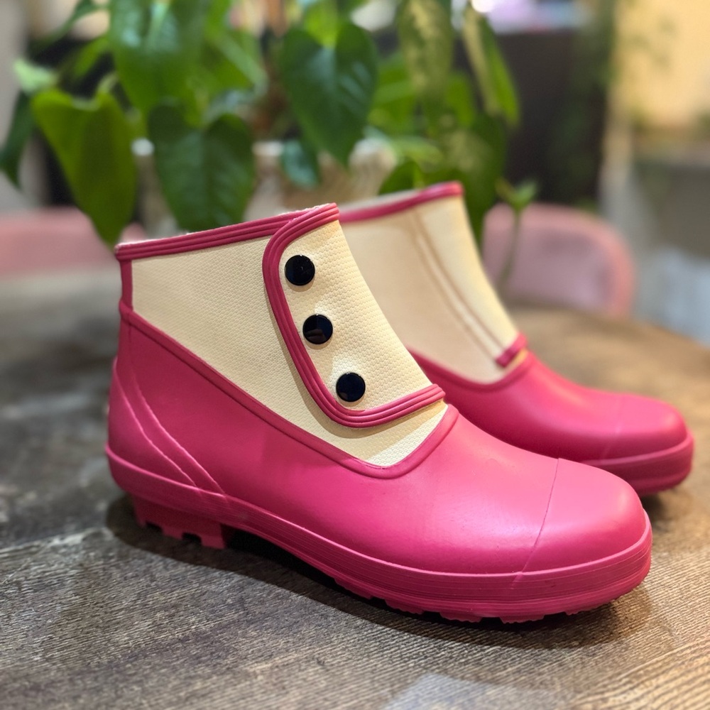 Spats Pink and Cream Women's Ankle Boots for Rain or Gardening